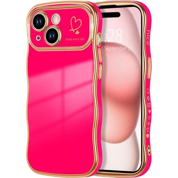 iPhone 15 Case Soft Flexible TPU Shockproof Phone Case Cover, Hot Pink - Picture 1 of 6